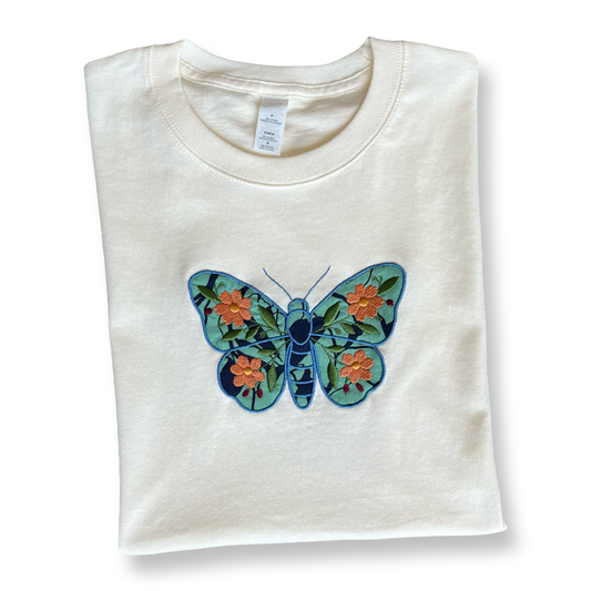 T-shirt Mariposa Floral Verde