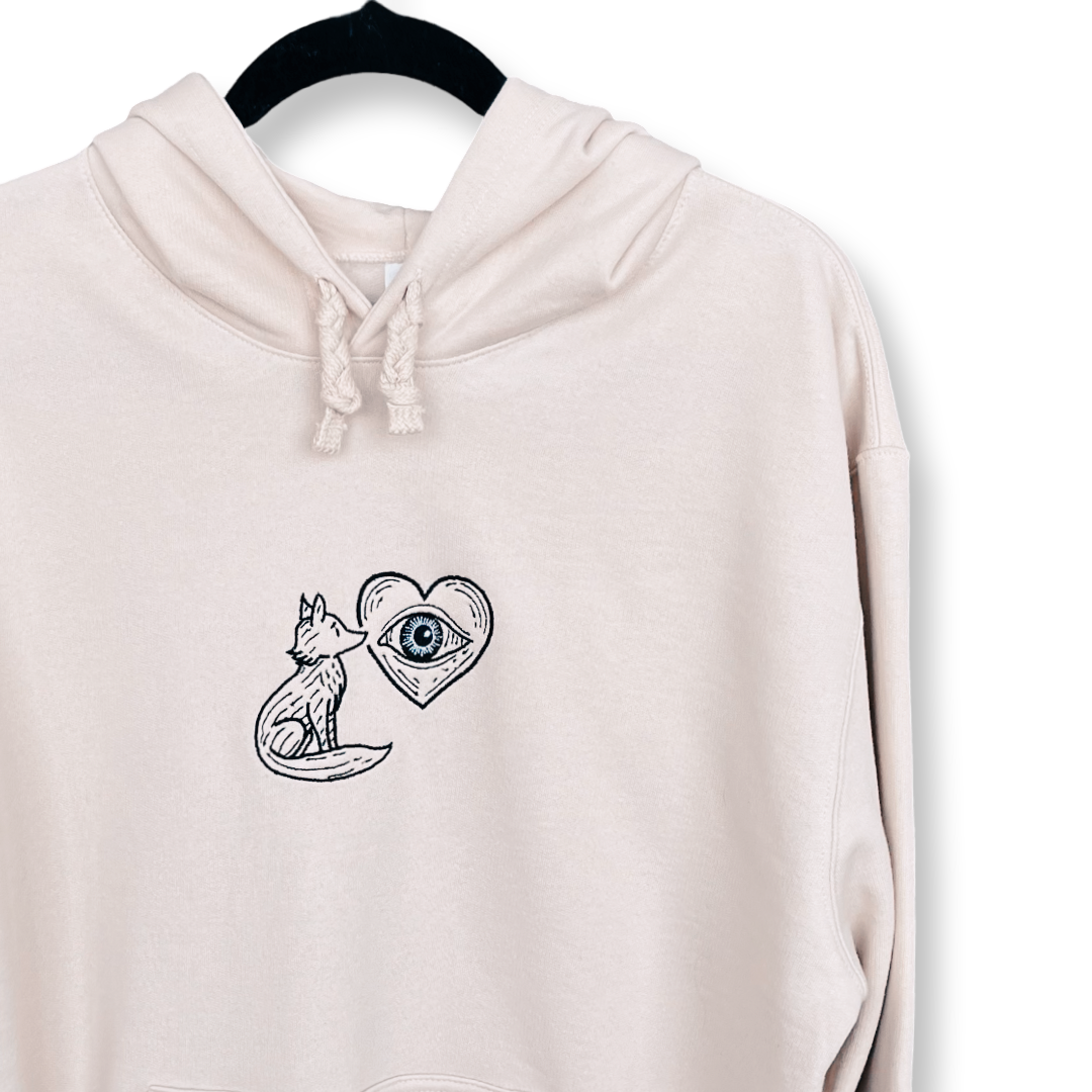 Hoodie bordado "Lo esencial es invisible a los ojos" | Hilo Negro