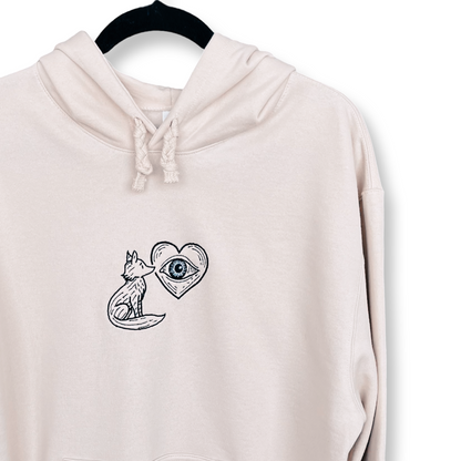 Hoodie bordado "Lo esencial es invisible a los ojos" | Hilo Negro