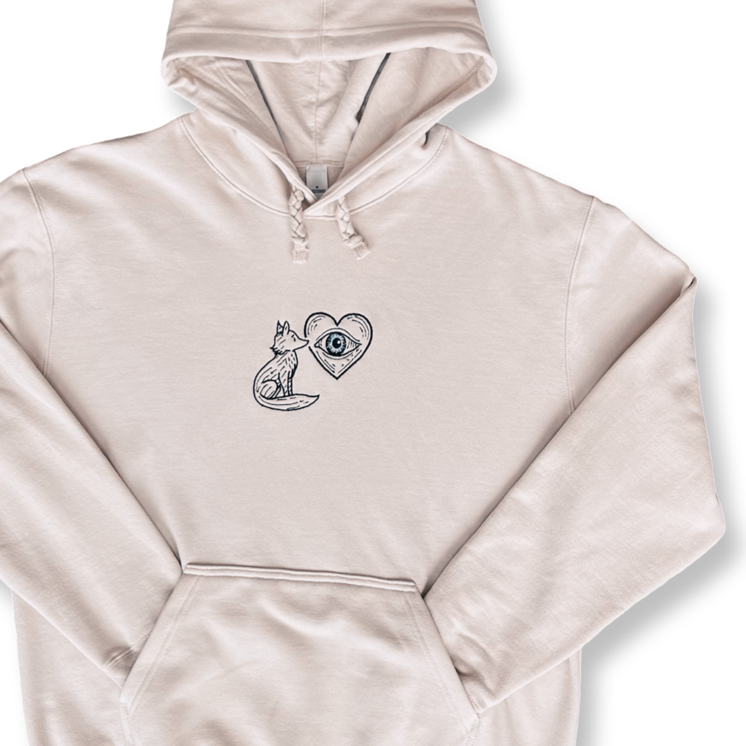 Hoodie bordado "Lo esencial es invisible a los ojos" | Hilo Negro