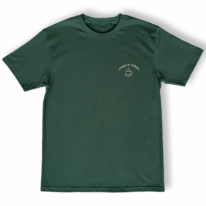 Playera bordada "Powered by Espresso" | Hilo Negro
