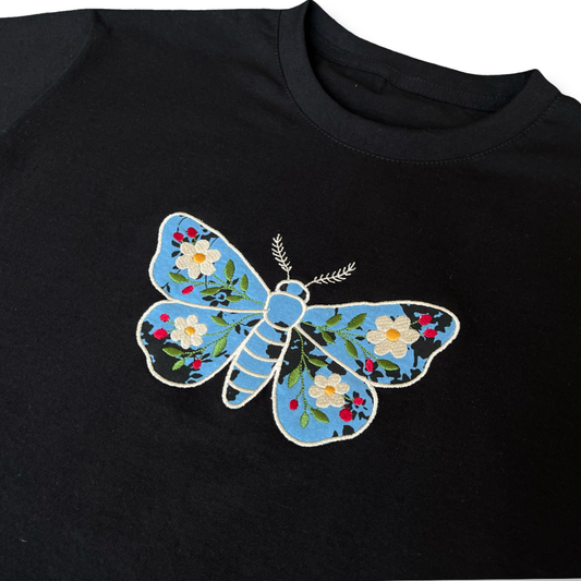 T-shirt Polilla Botánica Azul