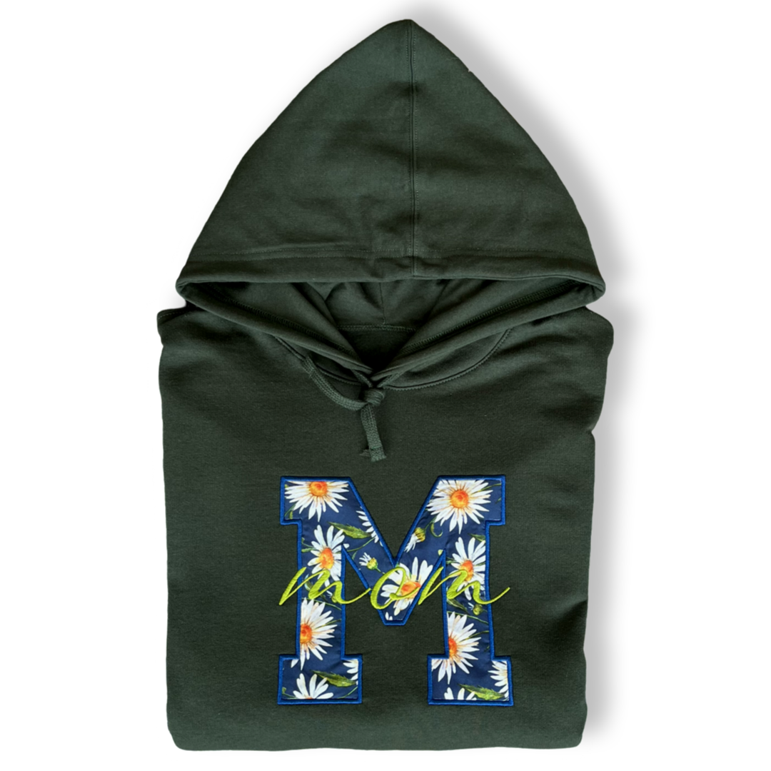 Hoodie bordada Sunny Mom – Verde bosque | Hilo Negro