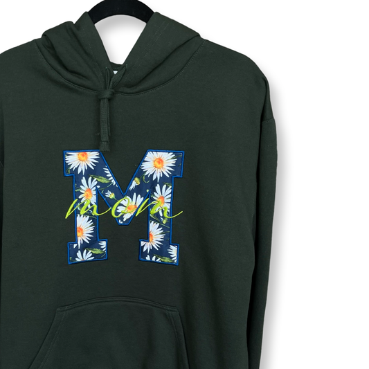 Hoodie bordada Sunny Mom – Verde bosque | Hilo Negro