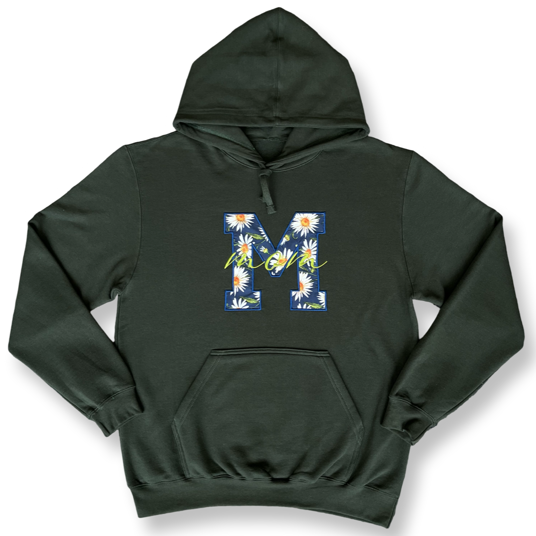 Hoodie bordada Sunny Mom – Verde bosque | Hilo Negro