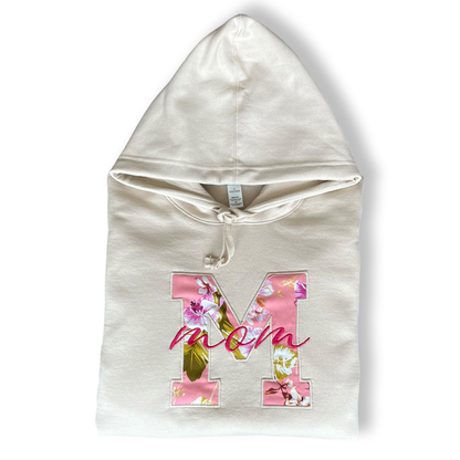 Hoodie bordada Bloom Mom – Arena | Hilo Negro